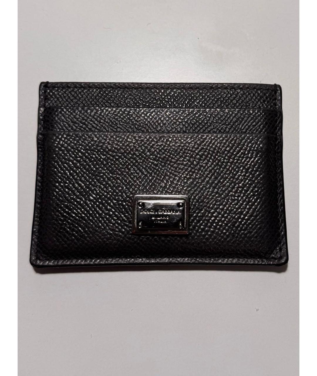 DOLCE&GABBANA Антрацитовый кожаный кардхолдер, фото 6