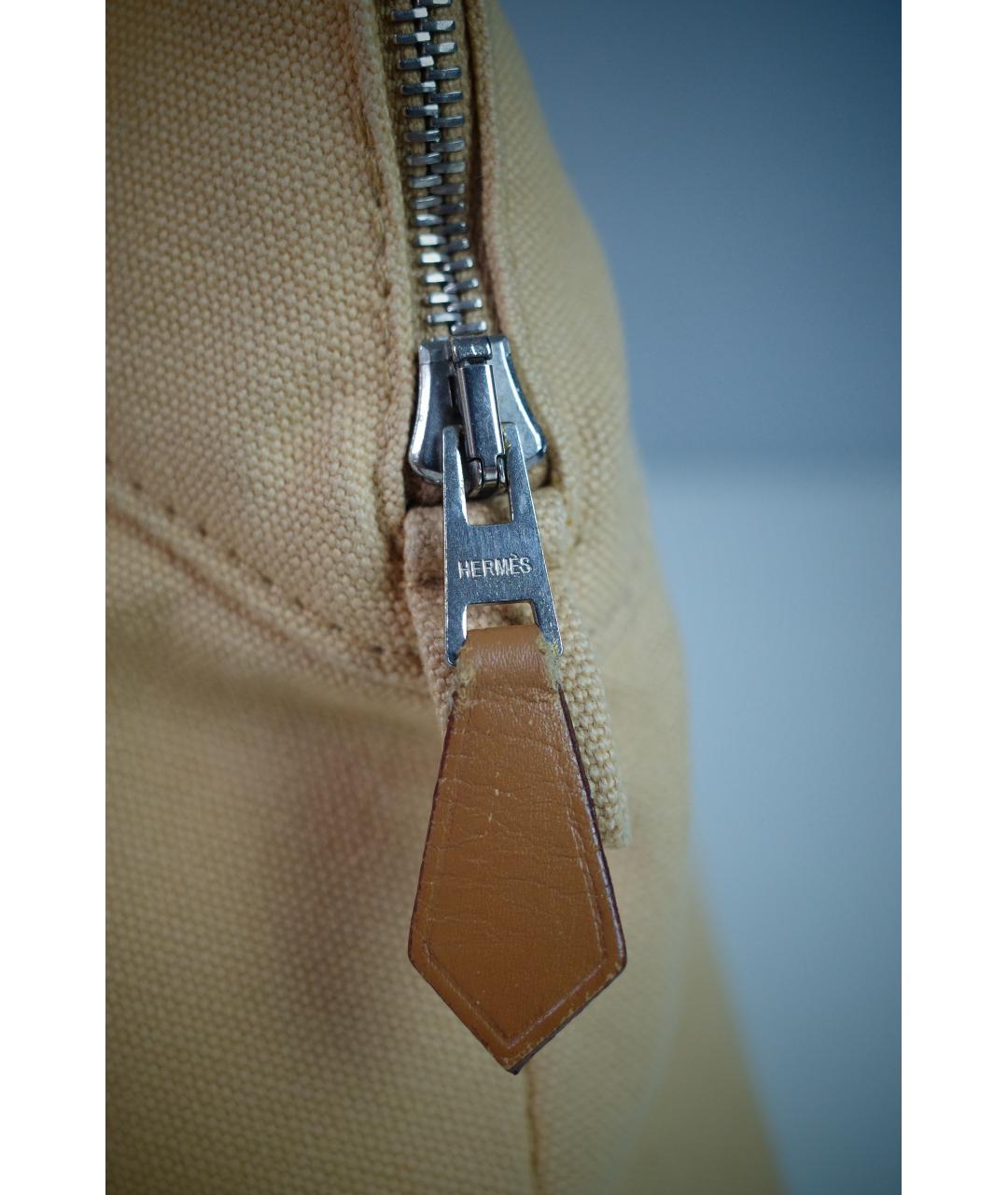 HERMES Бежевая хлопковая косметичка, фото 3