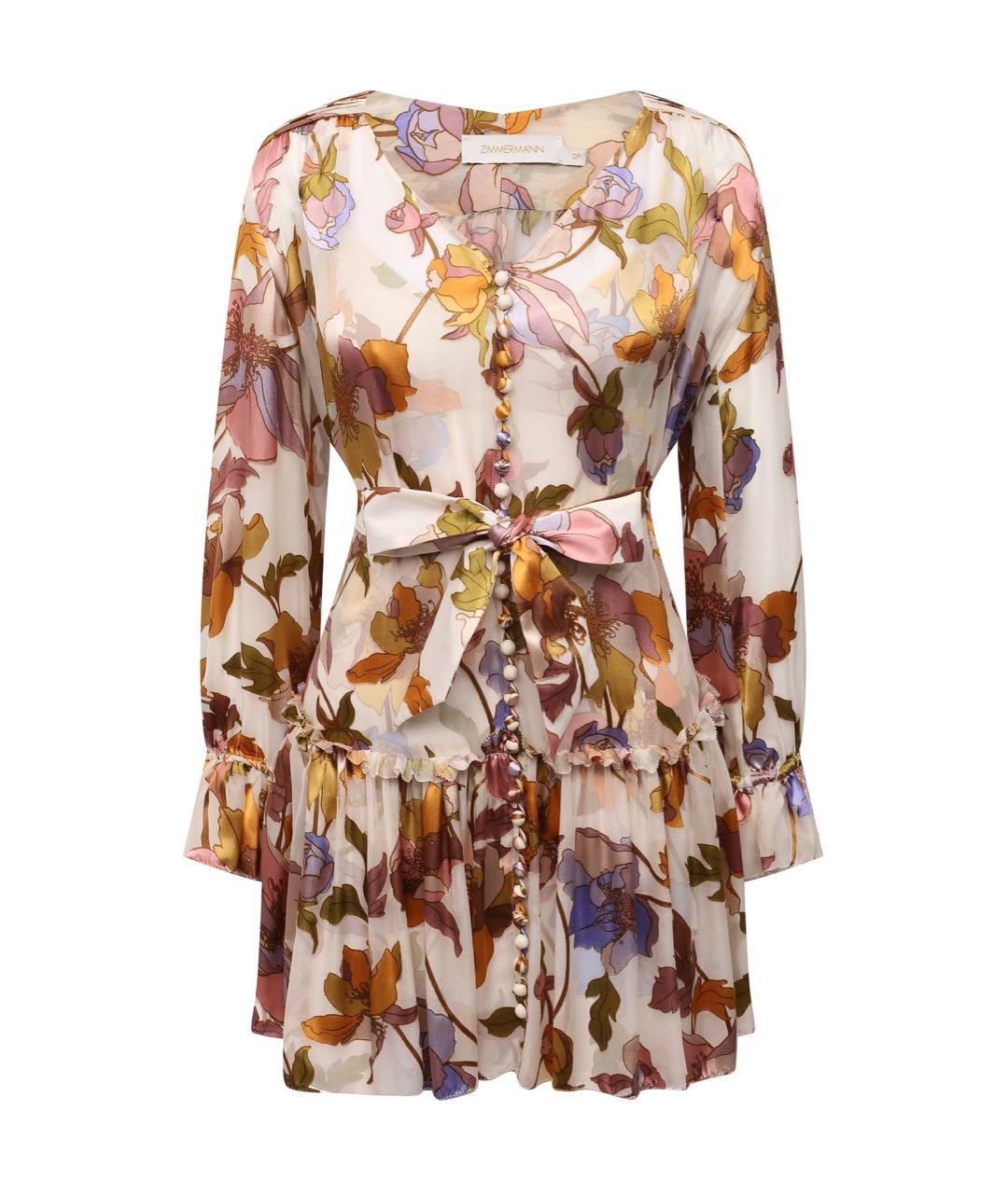 ZIMMERMANN Мульти шелковое повседневное платье, фото 9