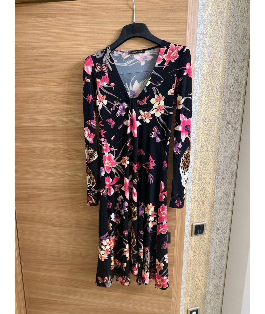 ROBERTO CAVALLI Мульти вискозное повседневное платье, фото 5