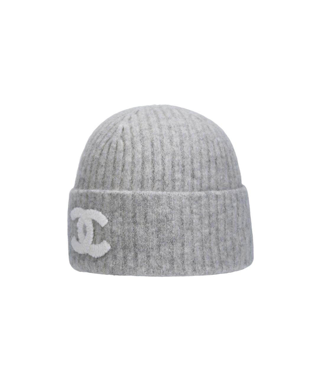 CHANEL Серая кашемировая шапка, фото 2