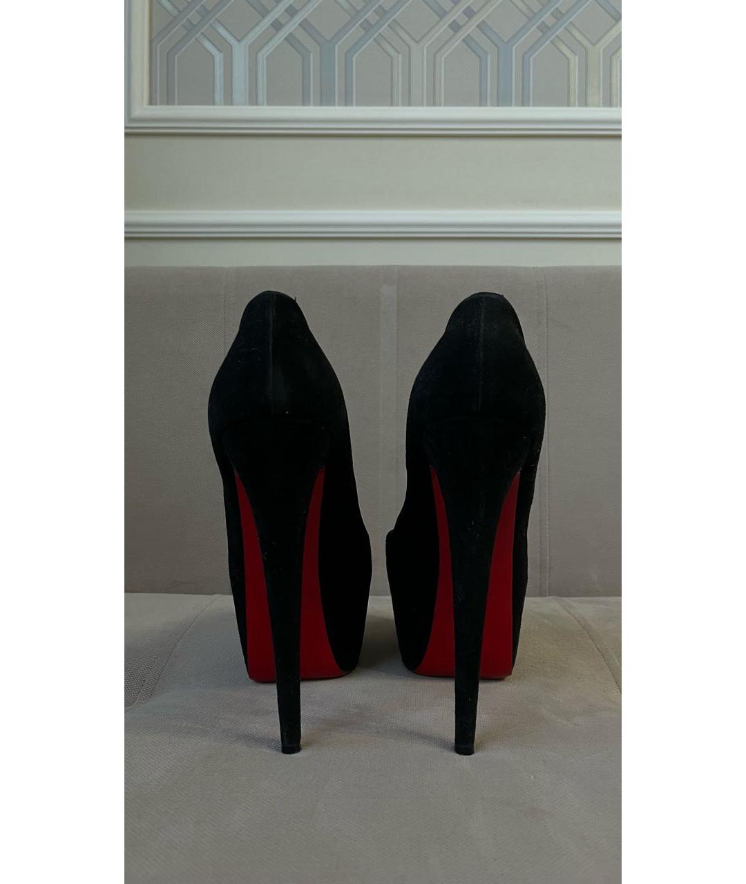 CHRISTIAN LOUBOUTIN Черные замшевые туфли, фото 4