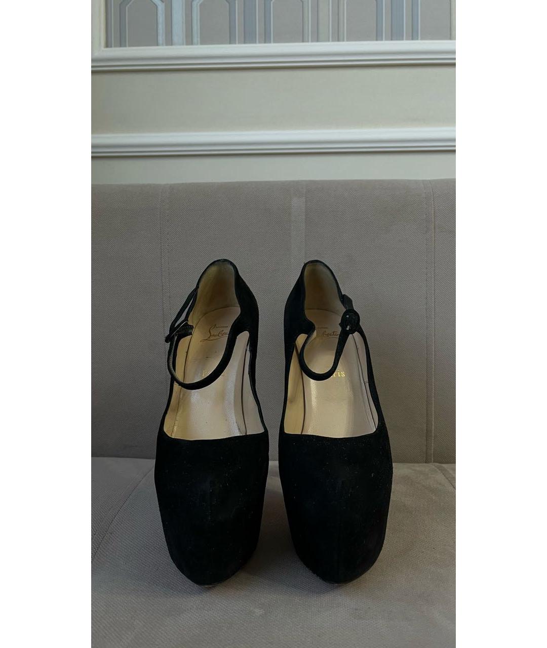 CHRISTIAN LOUBOUTIN Черные замшевые туфли, фото 2