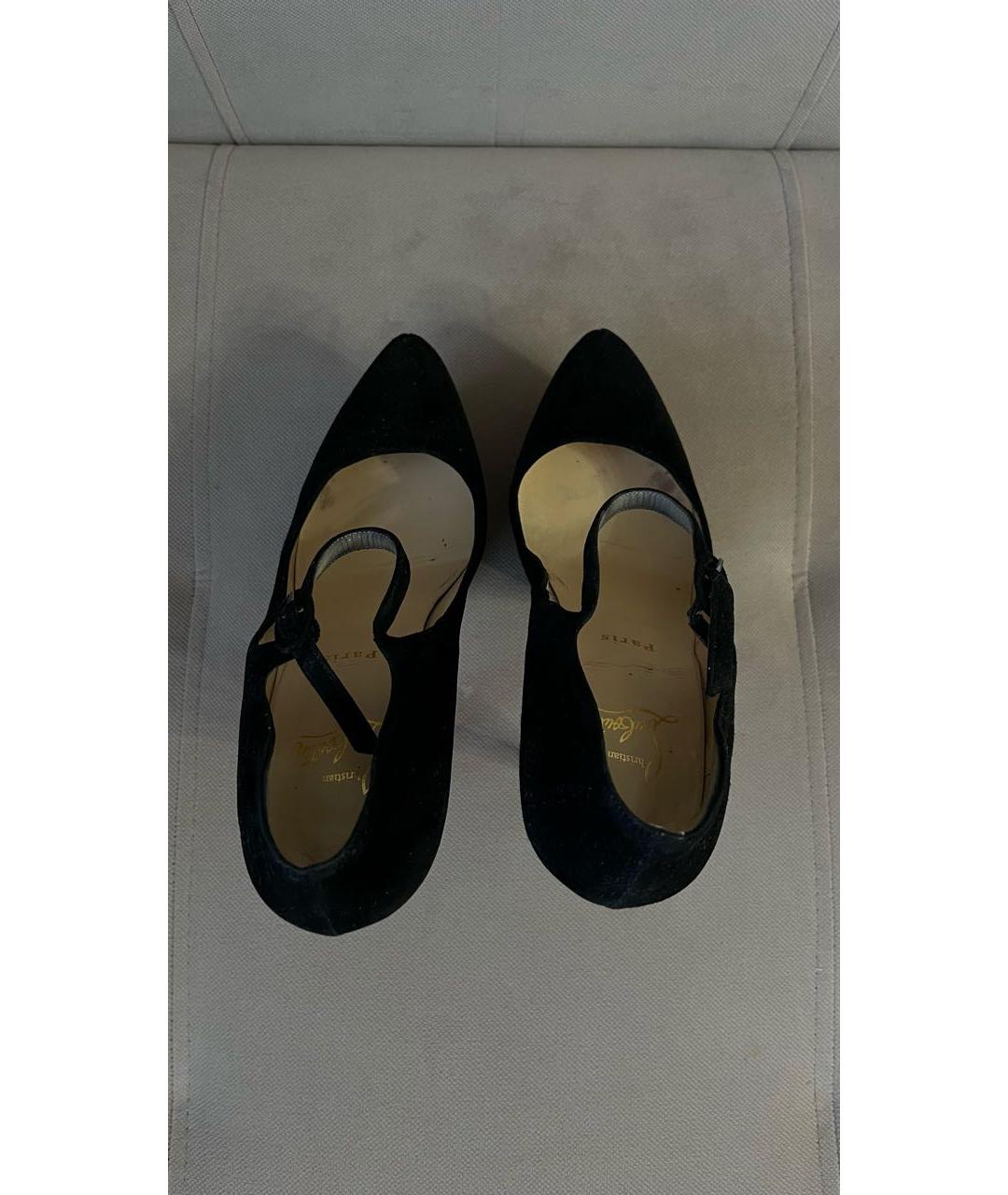 CHRISTIAN LOUBOUTIN Черные замшевые туфли, фото 3