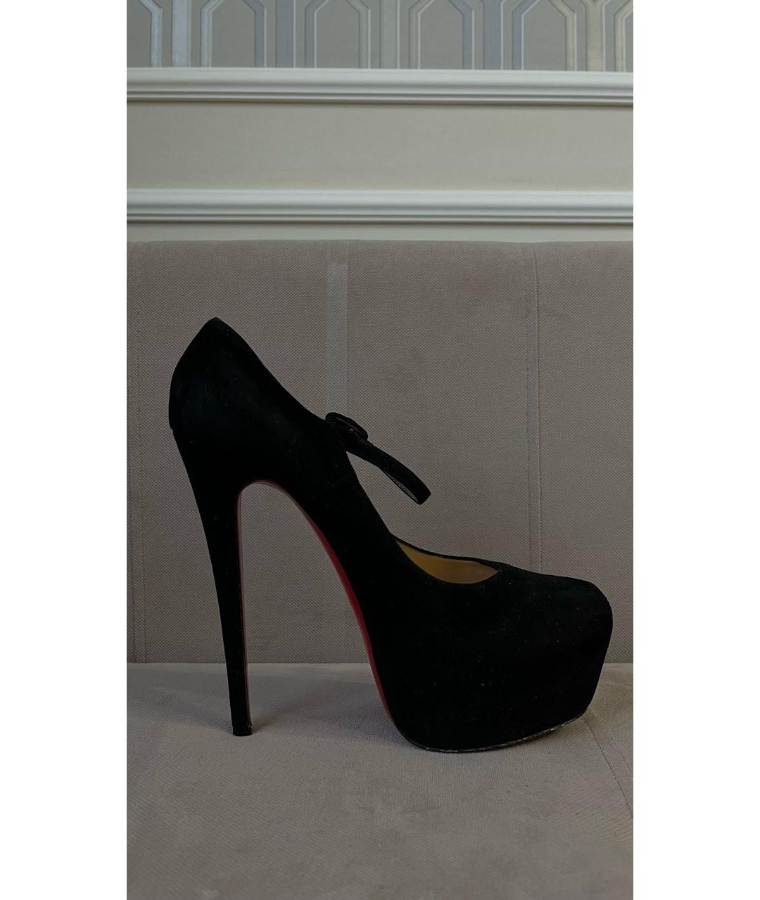CHRISTIAN LOUBOUTIN Черные замшевые туфли, фото 5