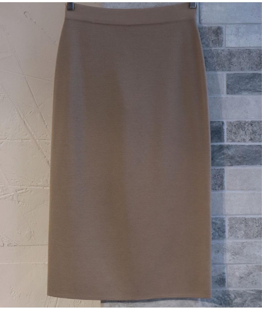 MAX MARA STUDIO Бежевая шерстяная юбка миди, фото 2