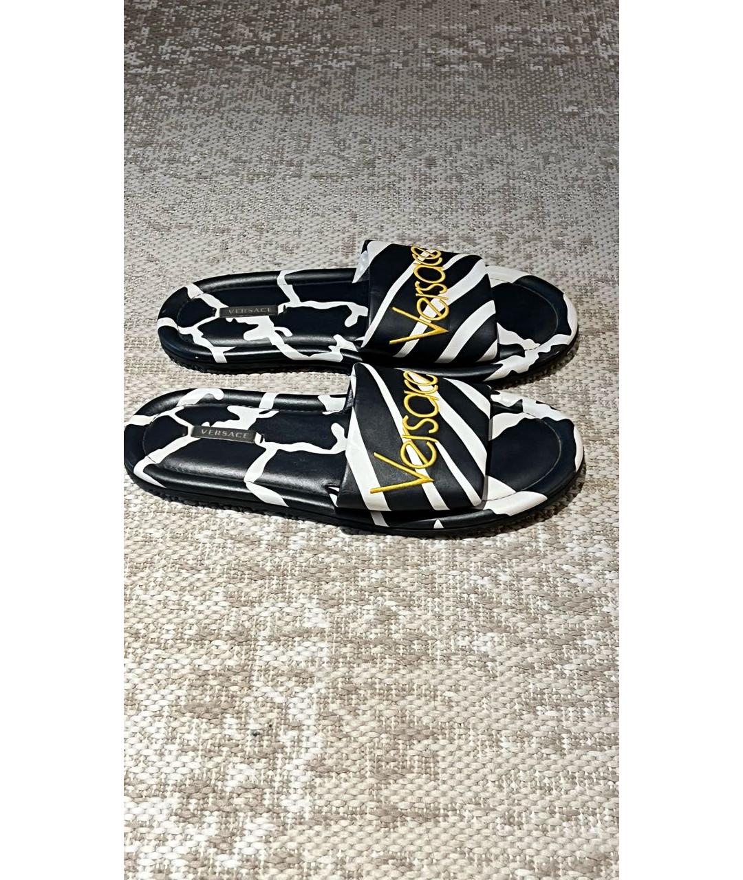 VERSACE Мульти кожаные шлепанцы, фото 5