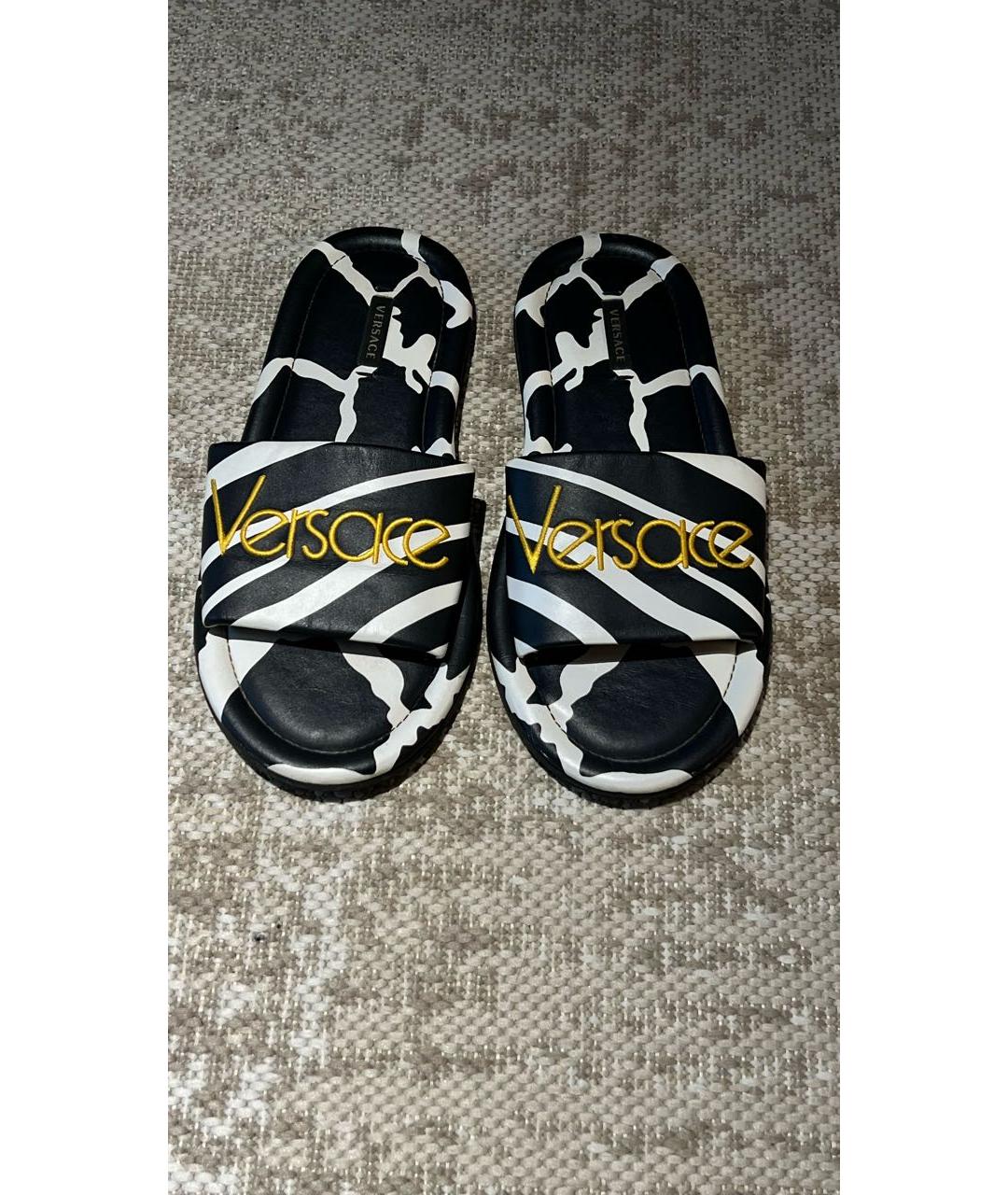VERSACE Мульти кожаные шлепанцы, фото 2