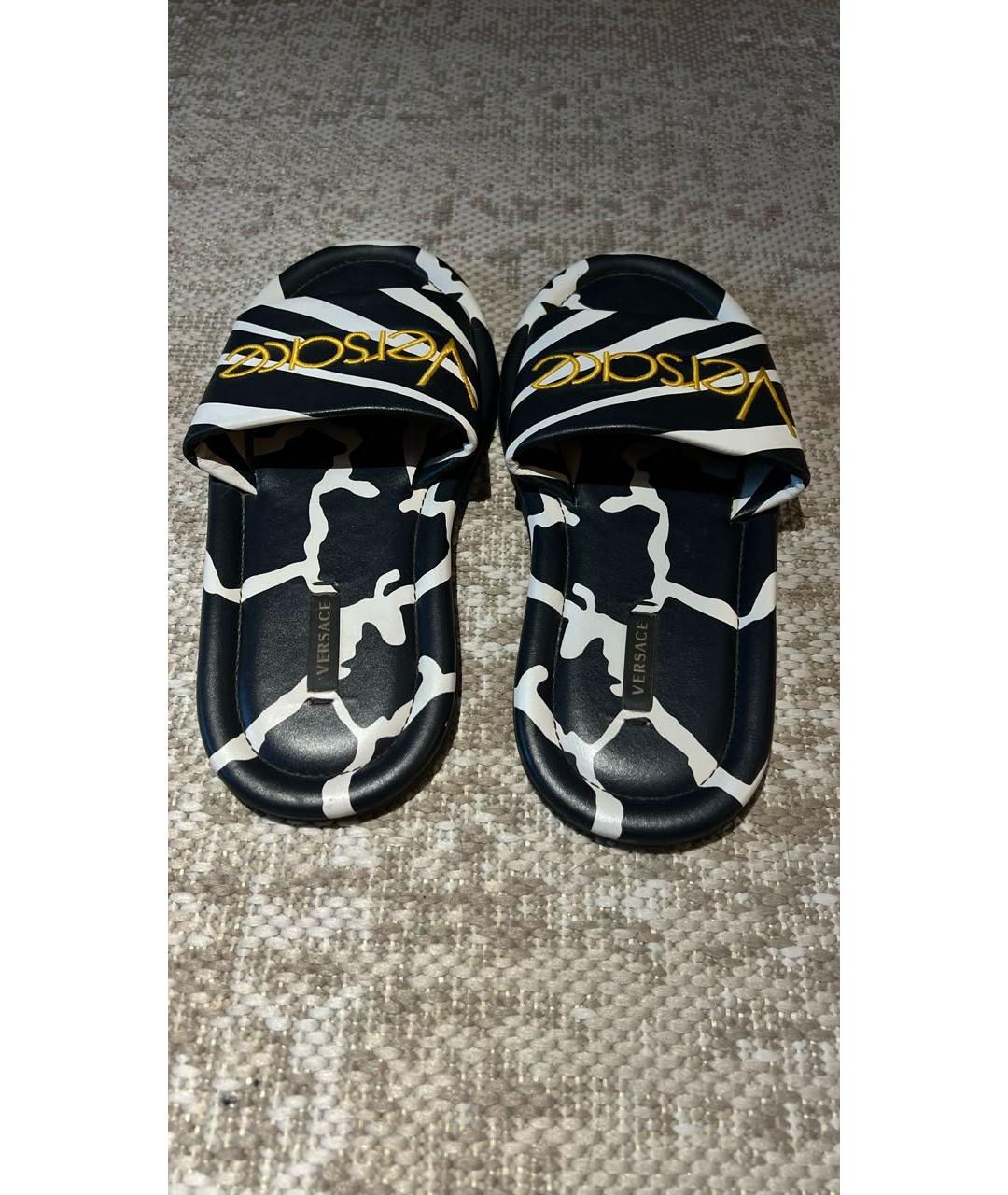 VERSACE Мульти кожаные шлепанцы, фото 4