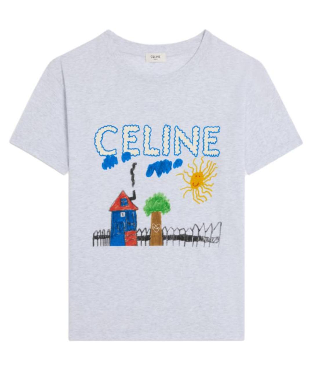 CELINE Серая хлопковая футболка, фото 1