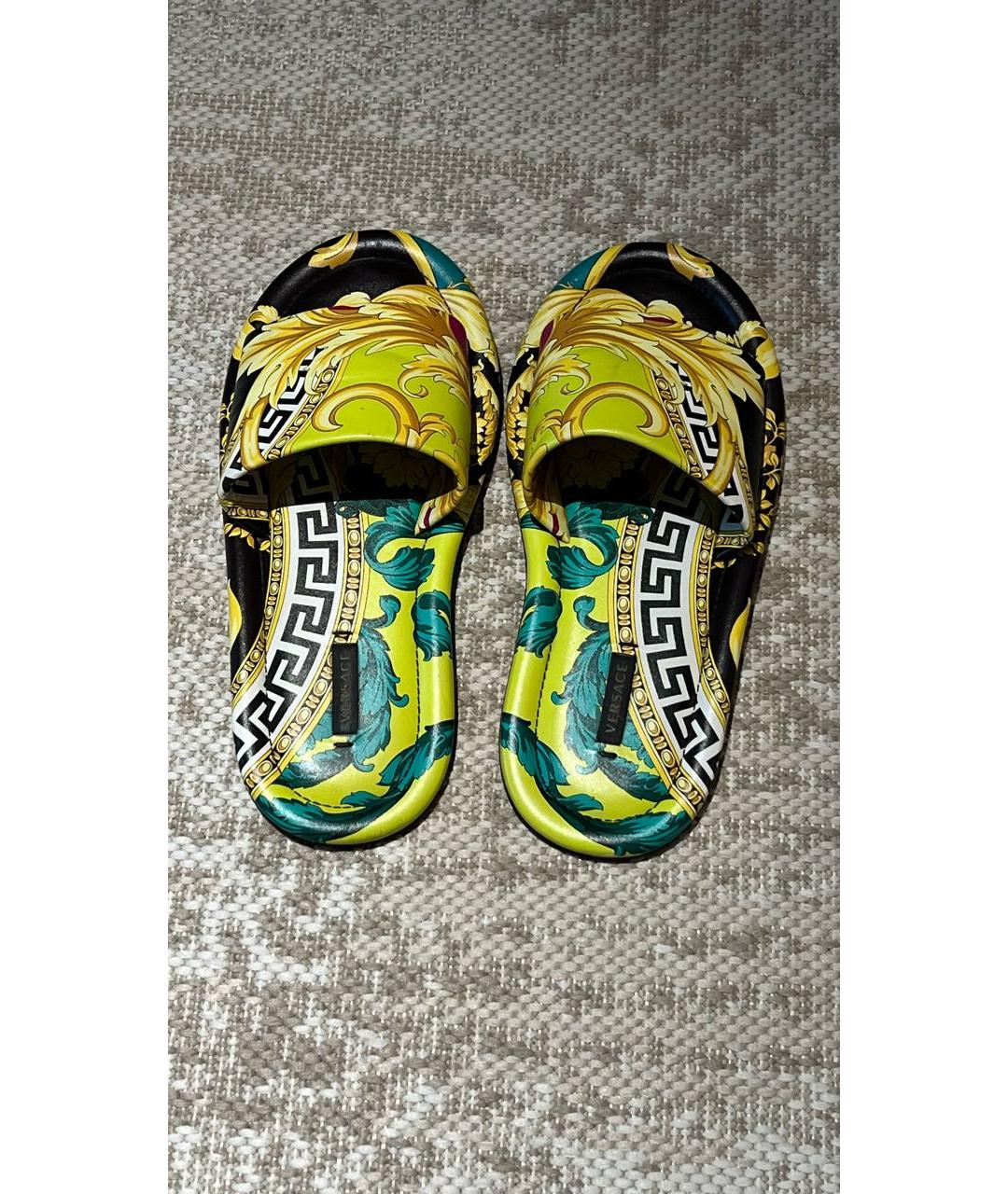 VERSACE Мульти кожаные шлепанцы, фото 3