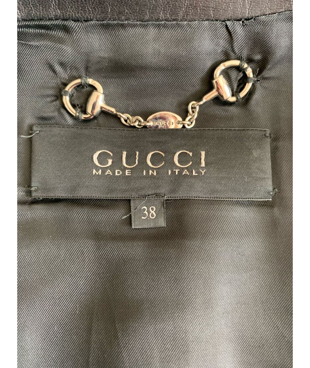 GUCCI Черная кожаная куртка, фото 3