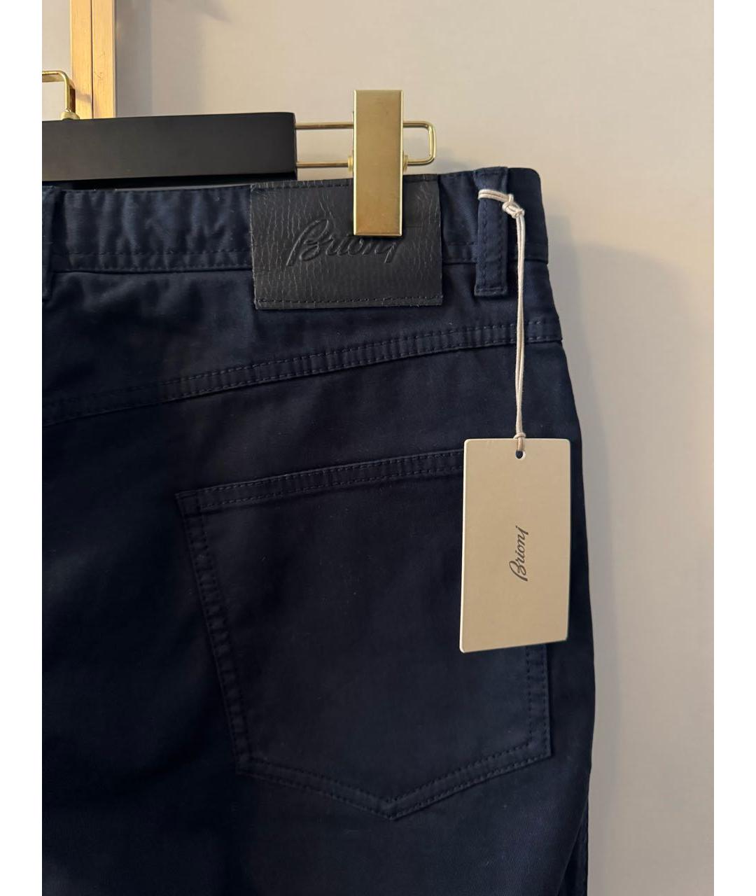 BRIONI Темно-синие хлопковые прямые джинсы, фото 3