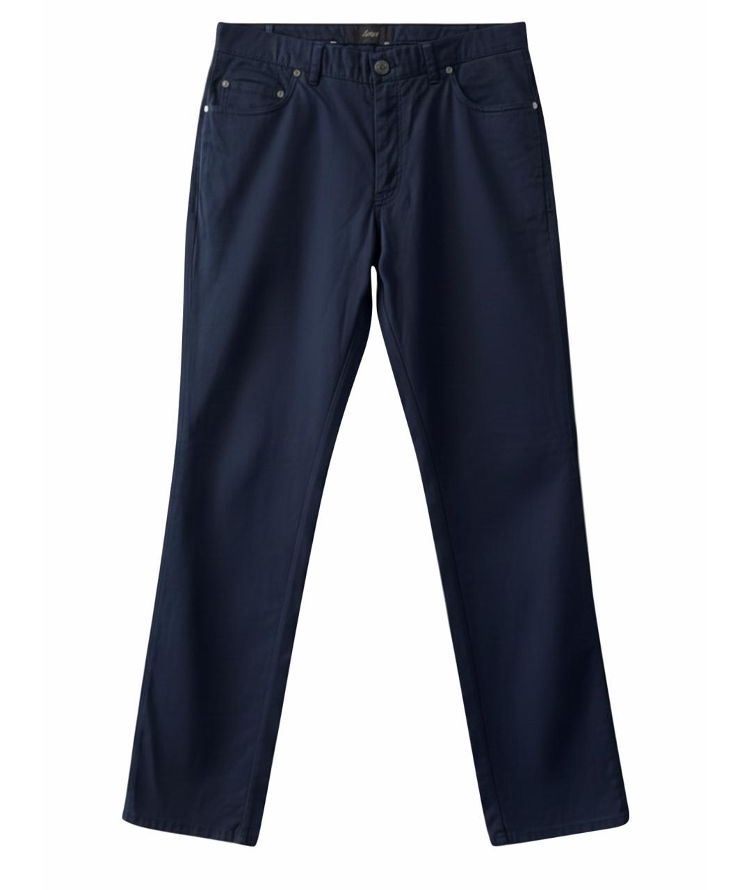 BRIONI Темно-синие хлопковые прямые джинсы, фото 5