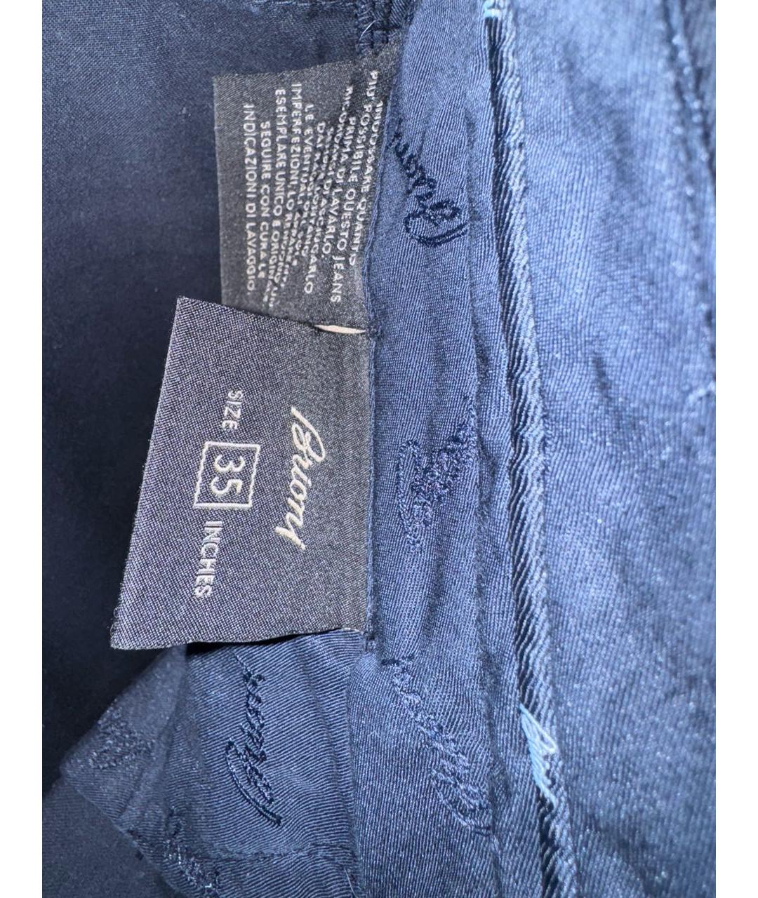 BRIONI Темно-синие хлопковые прямые джинсы, фото 4