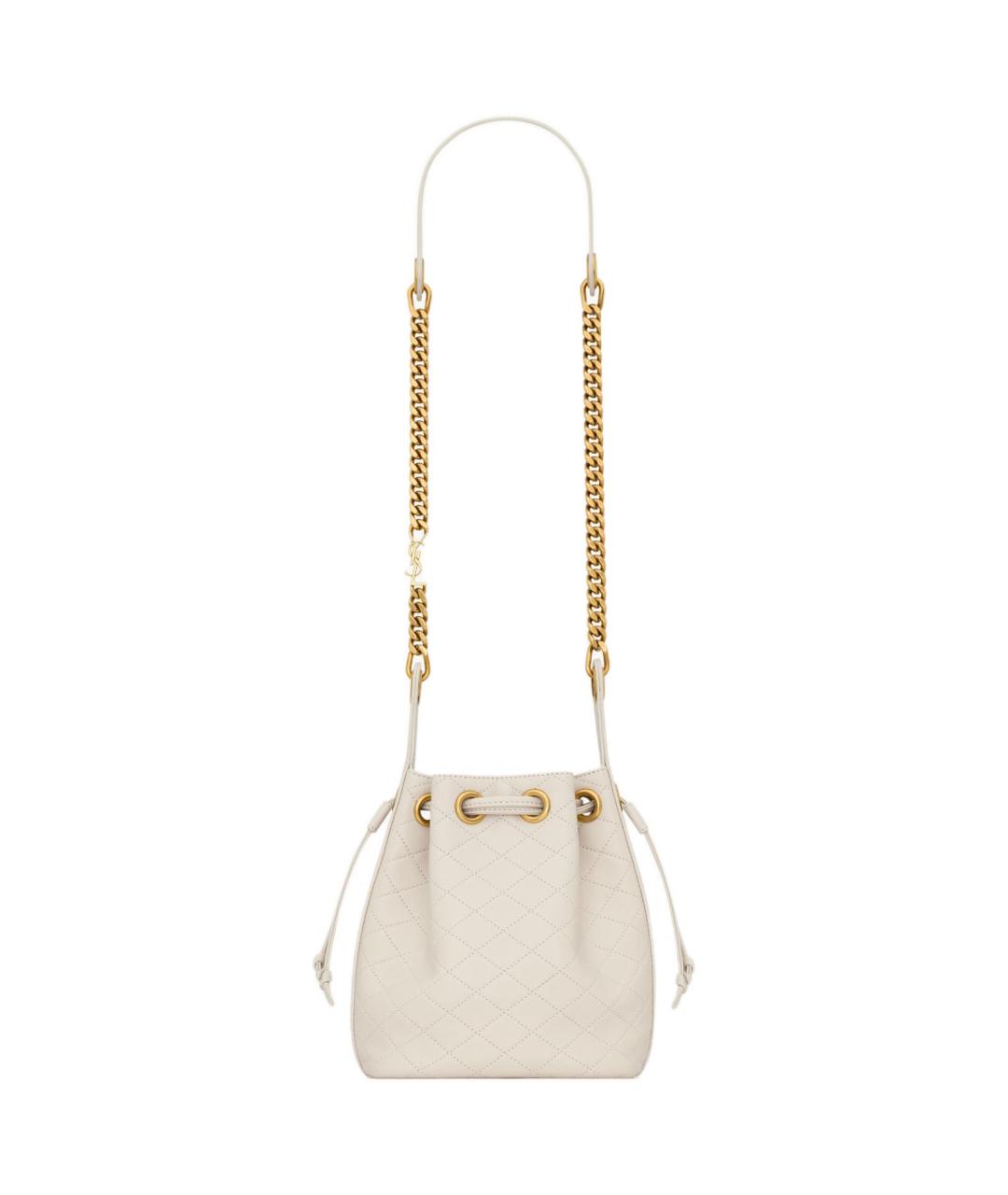 SAINT LAURENT Белая кожаная сумка через плечо, фото 1