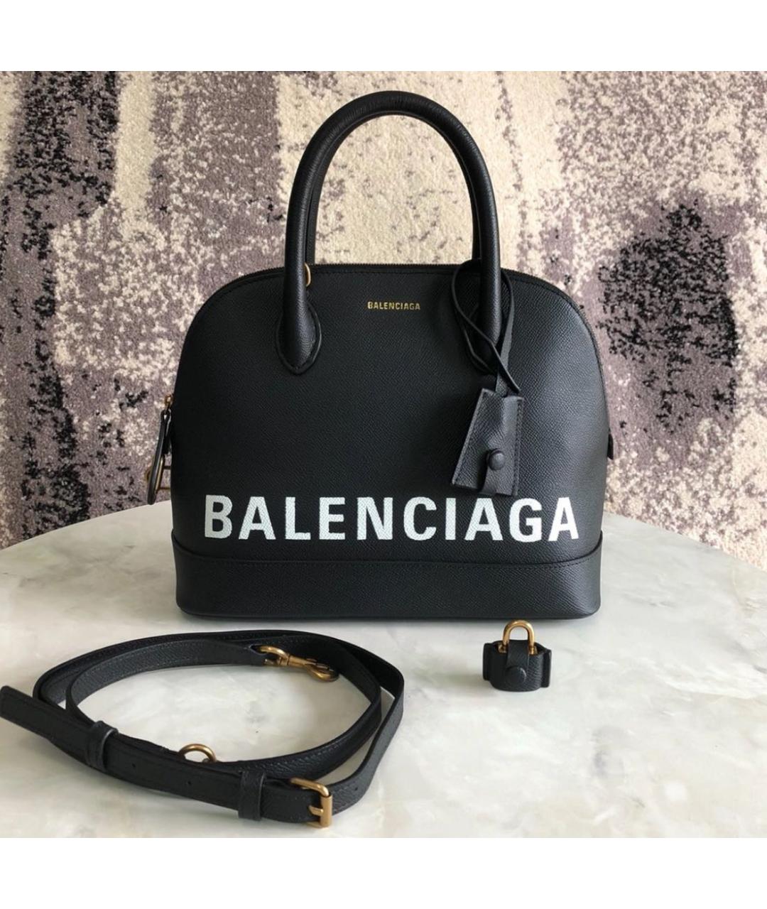 BALENCIAGA Черная кожаная сумка через плечо, фото 2