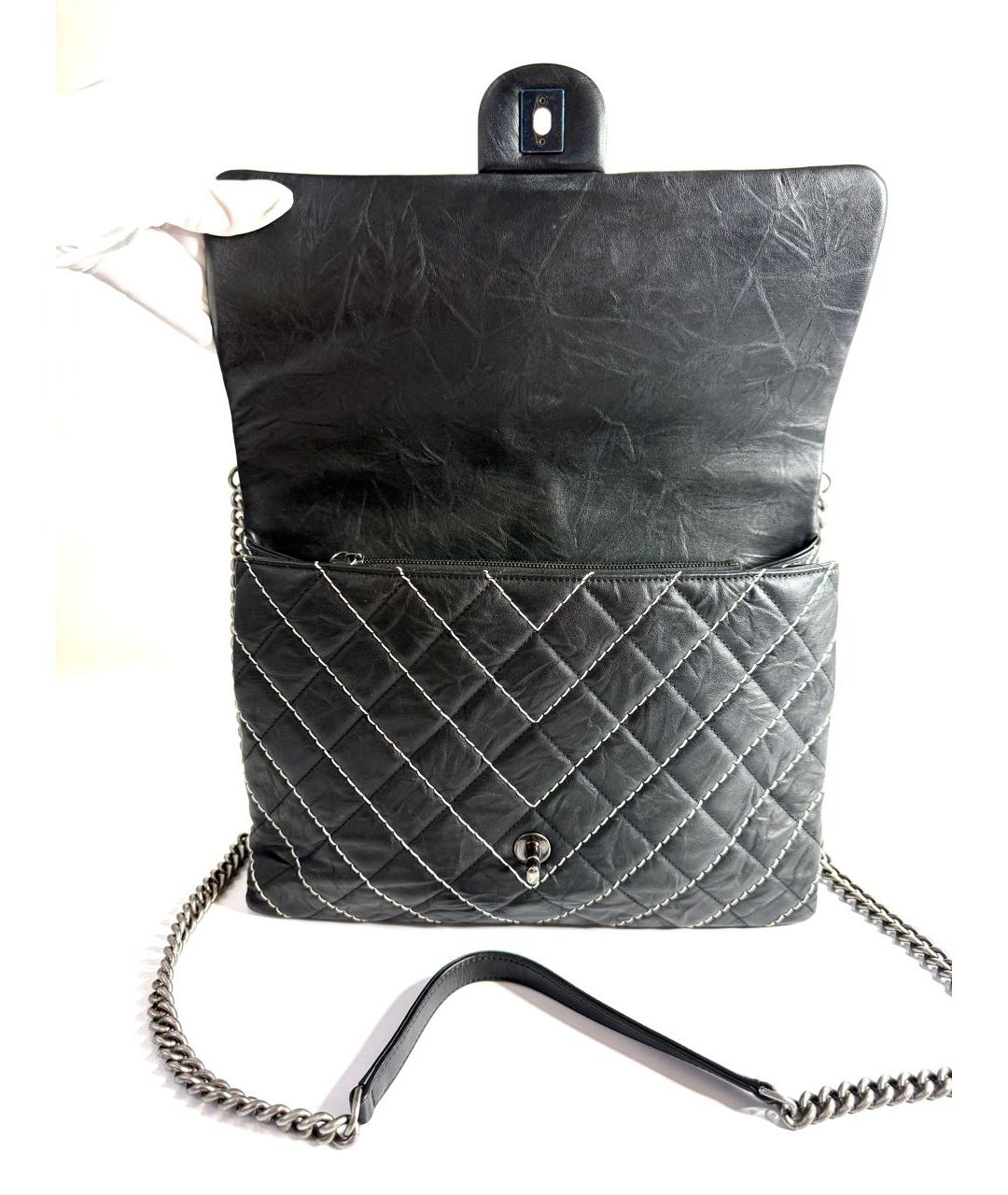 CHANEL Черная кожаная сумка через плечо, фото 5