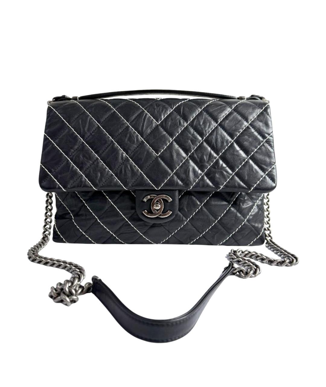 CHANEL Черная кожаная сумка через плечо, фото 1