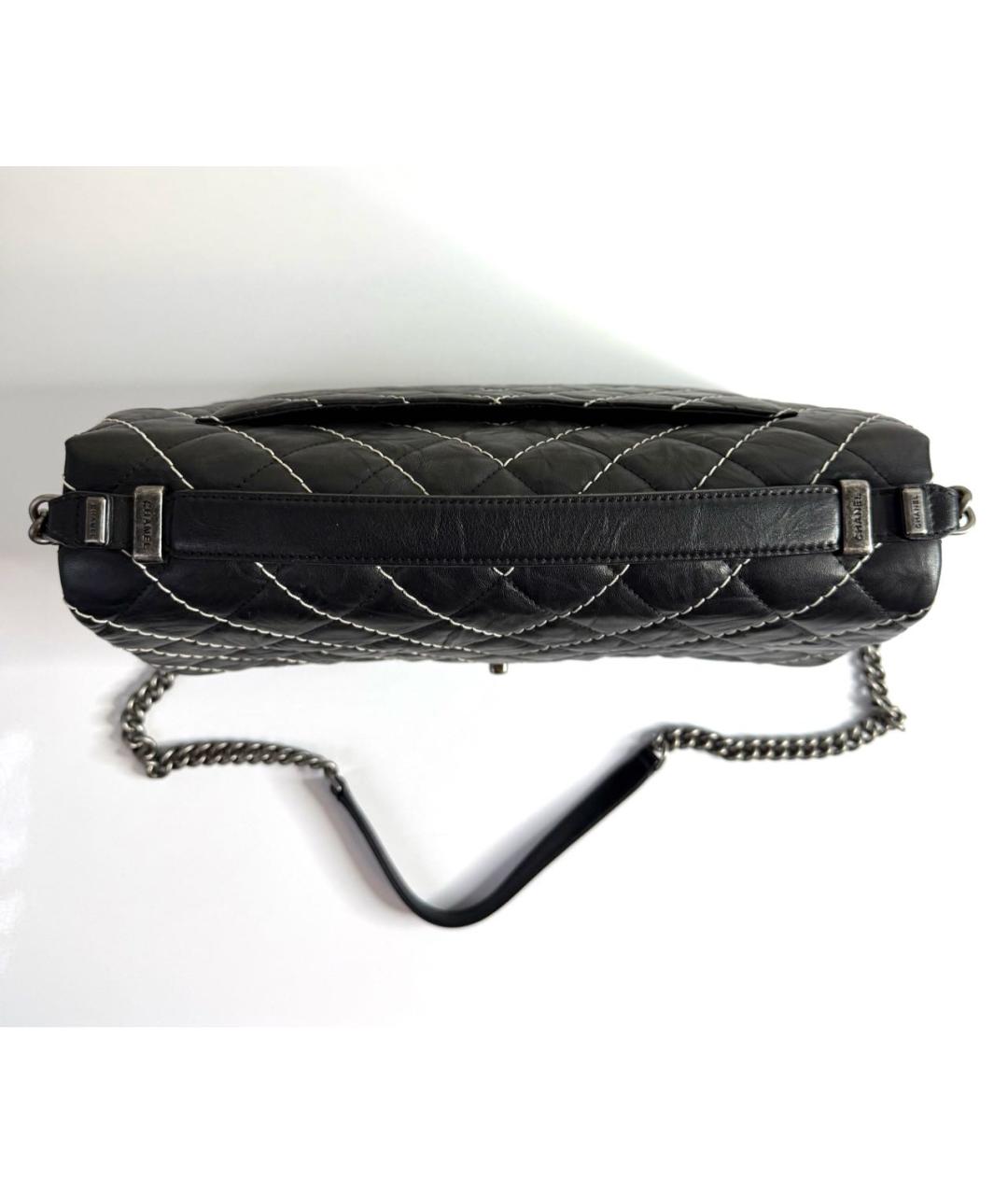 CHANEL Черная кожаная сумка через плечо, фото 4