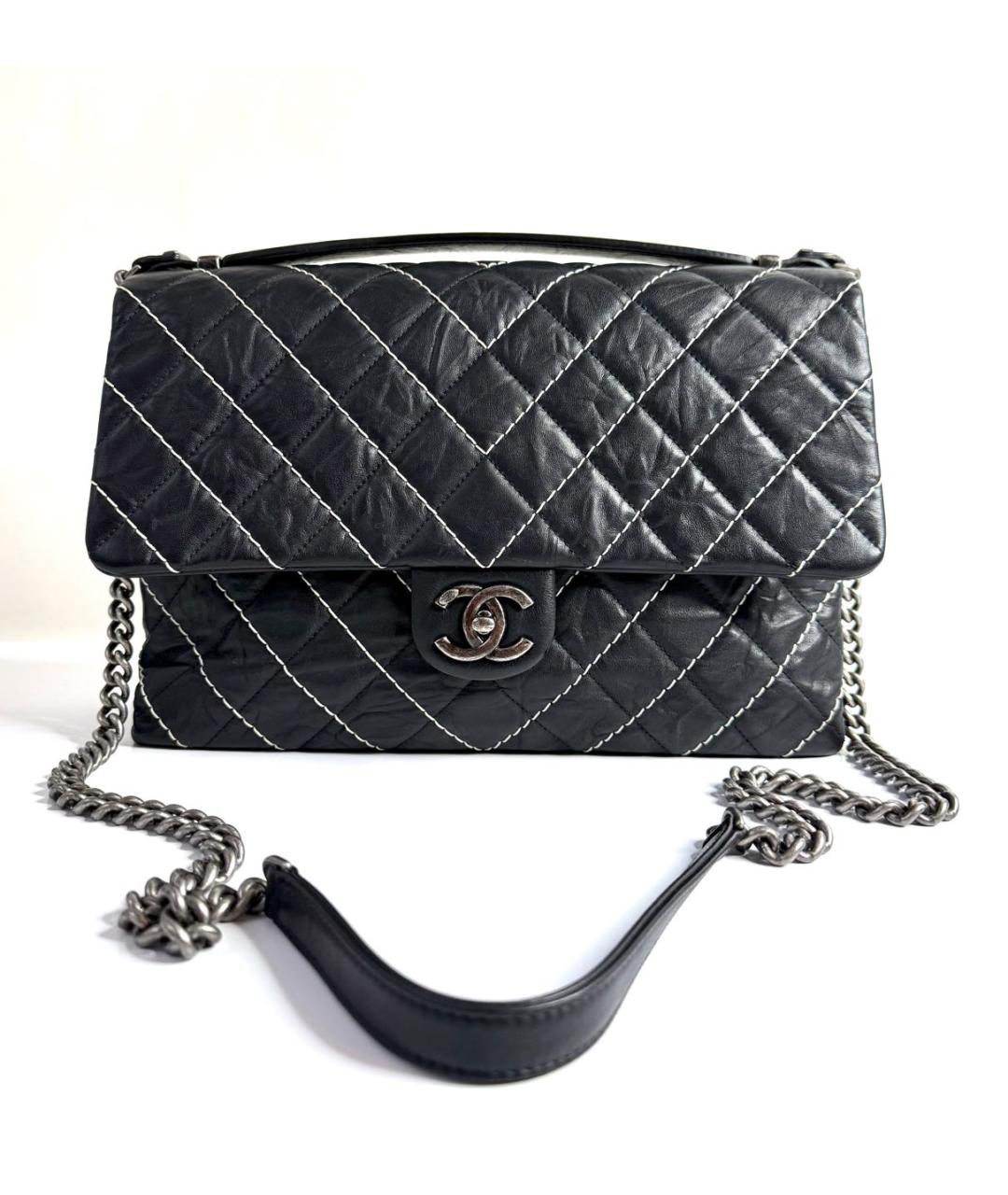 CHANEL Черная кожаная сумка через плечо, фото 9