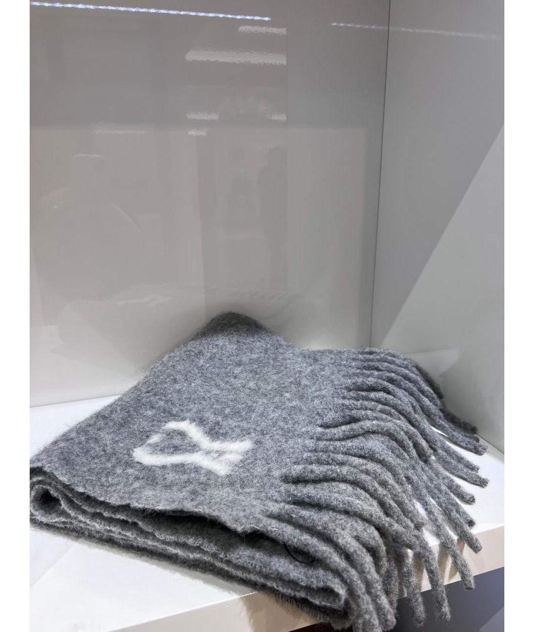 Ami Paris Серый шерстяной шарф, фото 2
