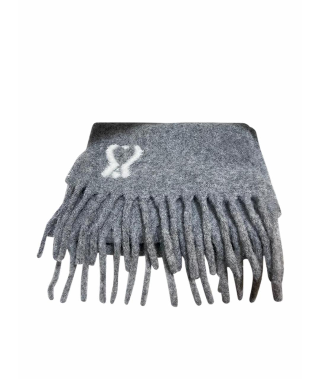 Ami Paris Серый шерстяной шарф, фото 4