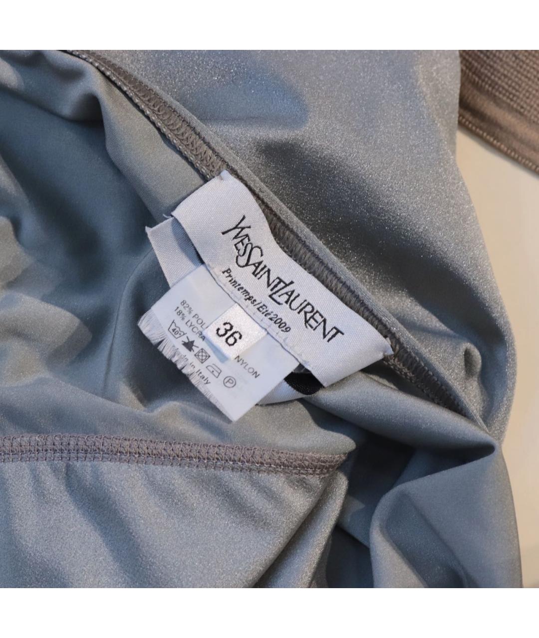 SAINT LAURENT Серебрянный полиамидовый корсет, фото 4