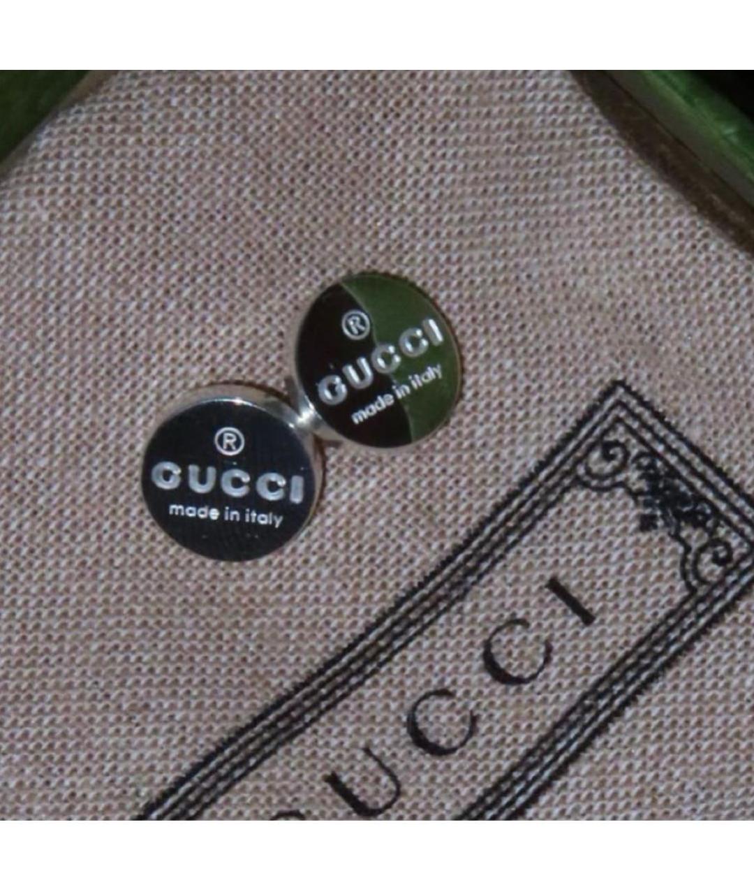 GUCCI Серые серебряные серьги, фото 5