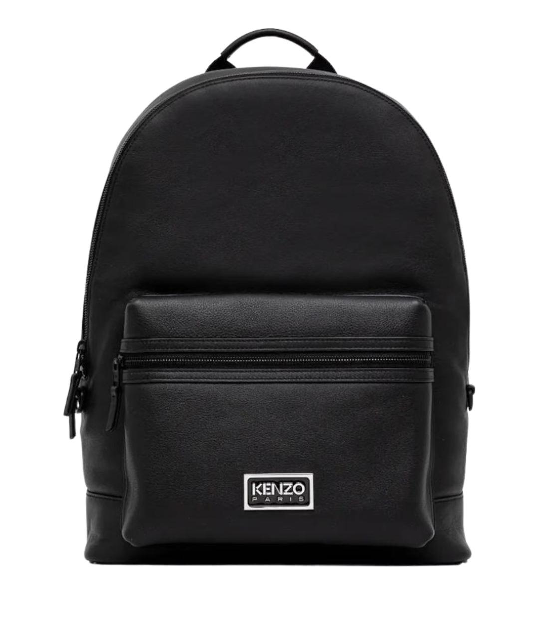 KENZO Черный кожаный рюкзак, фото 1