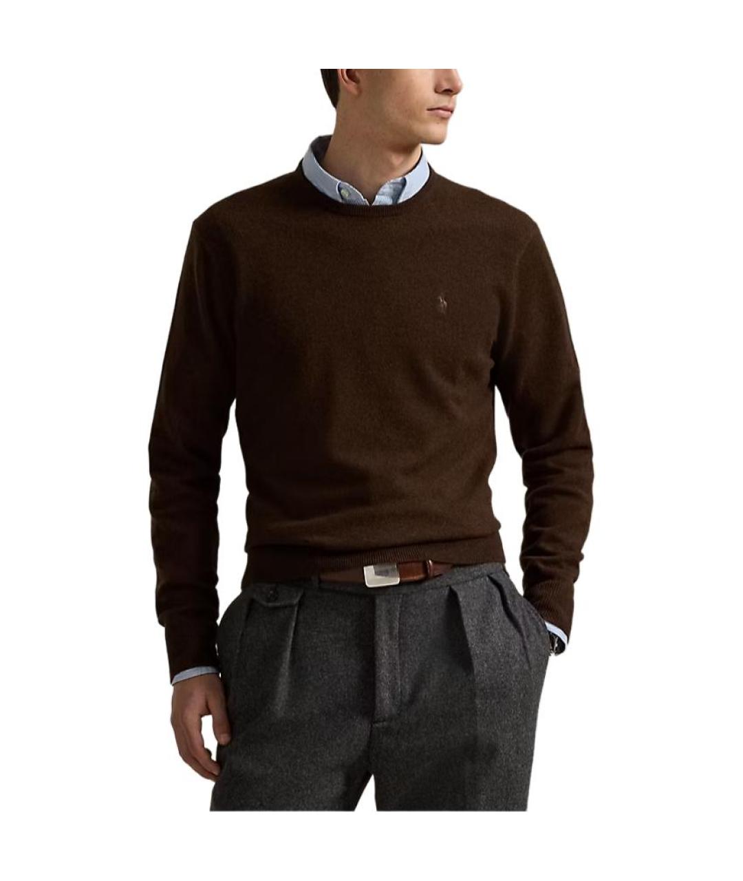 POLO RALPH LAUREN Коричневый джемпер / свитер, фото 2