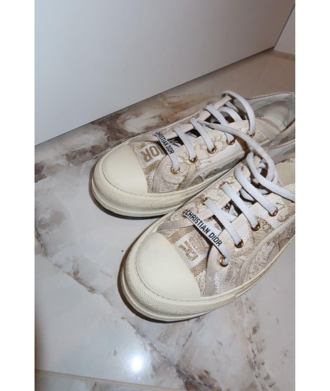 CHRISTIAN DIOR Бежевые текстильные кеды, фото 2