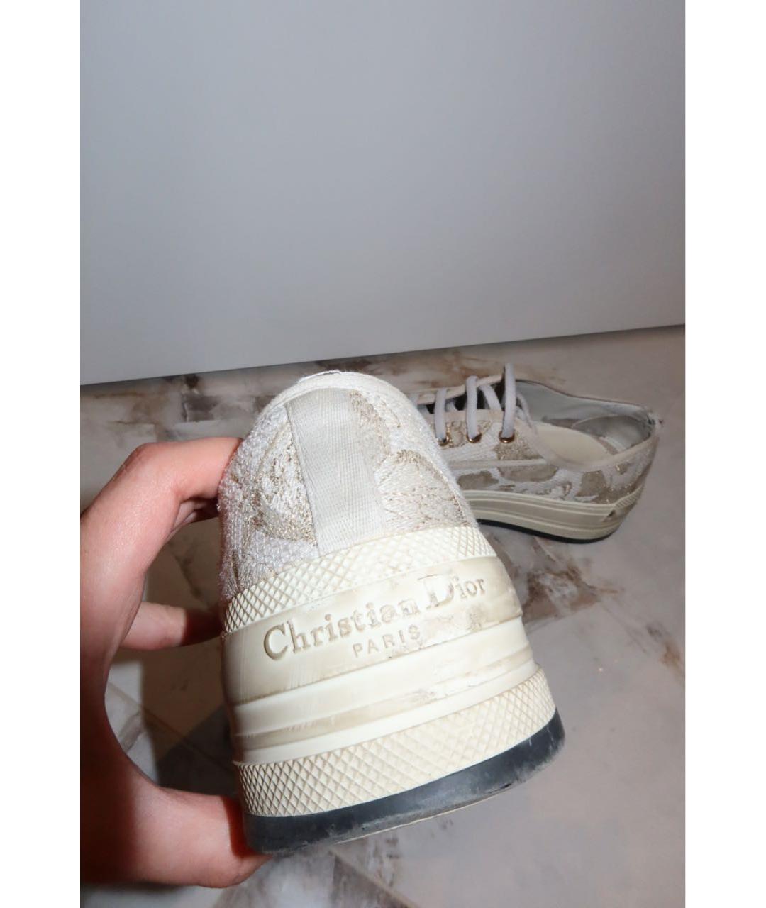 CHRISTIAN DIOR Бежевые текстильные кеды, фото 3