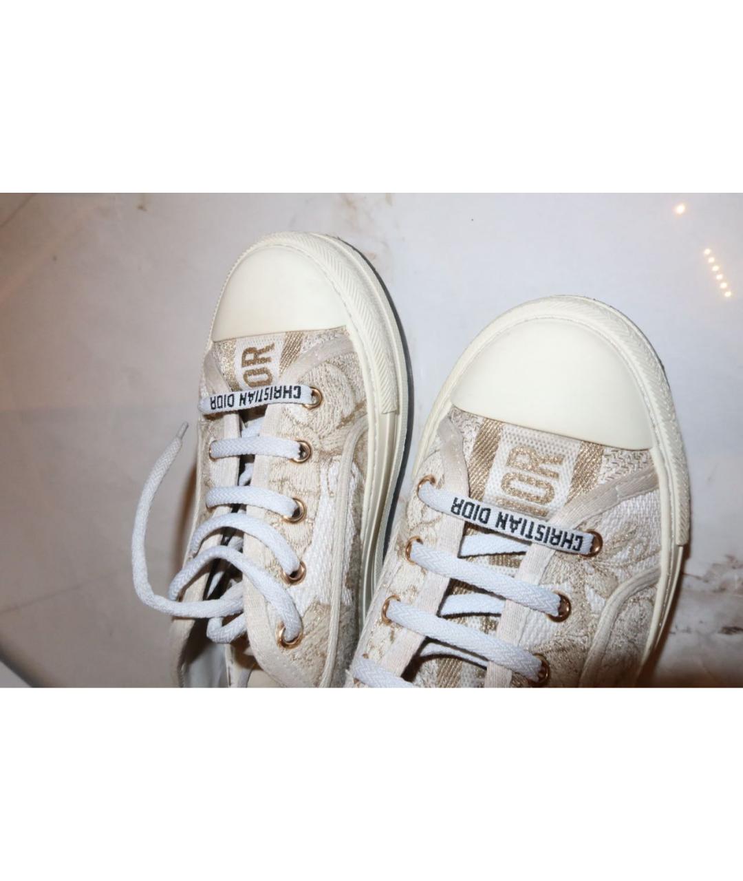 CHRISTIAN DIOR Бежевые текстильные кеды, фото 4