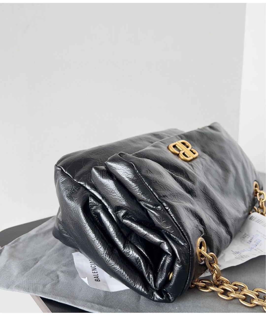 BALENCIAGA Черная кожаная сумка через плечо, фото 4