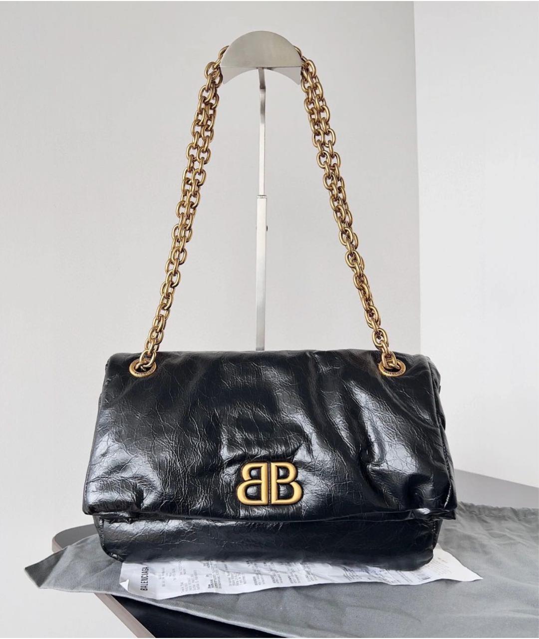 BALENCIAGA Черная кожаная сумка через плечо, фото 2