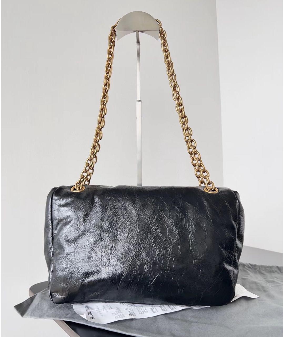 BALENCIAGA Черная кожаная сумка через плечо, фото 3