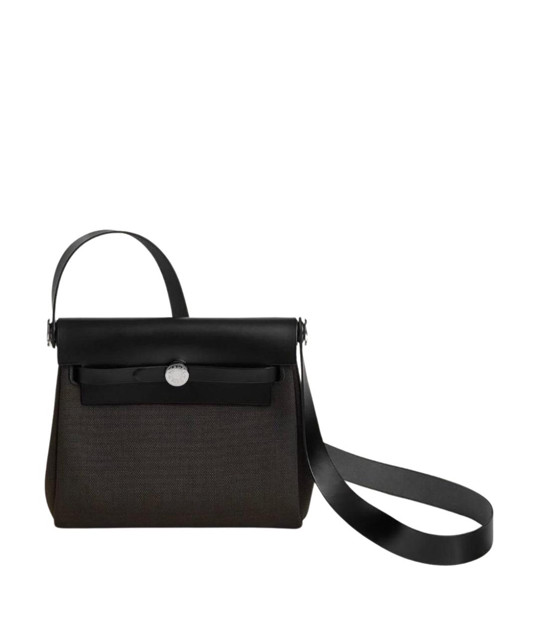 HERMES Антрацитовая кожаная сумка через плечо, фото 1