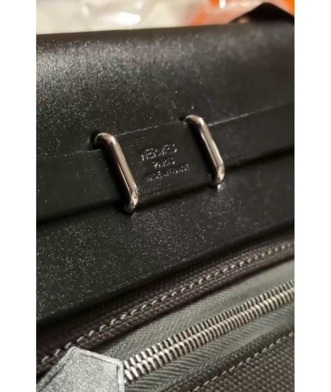 HERMES Антрацитовая кожаная сумка через плечо, фото 4