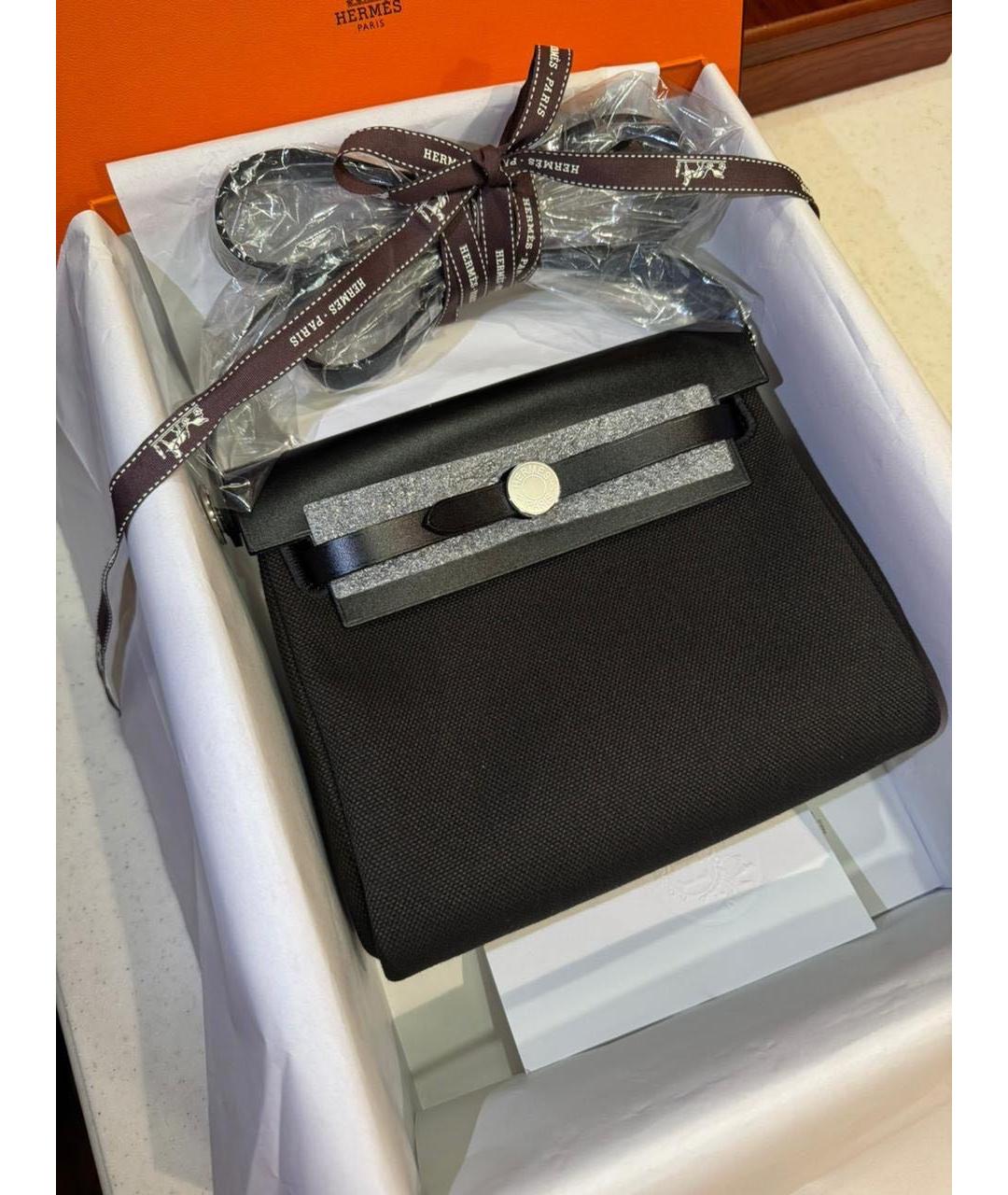 HERMES Антрацитовая кожаная сумка через плечо, фото 2