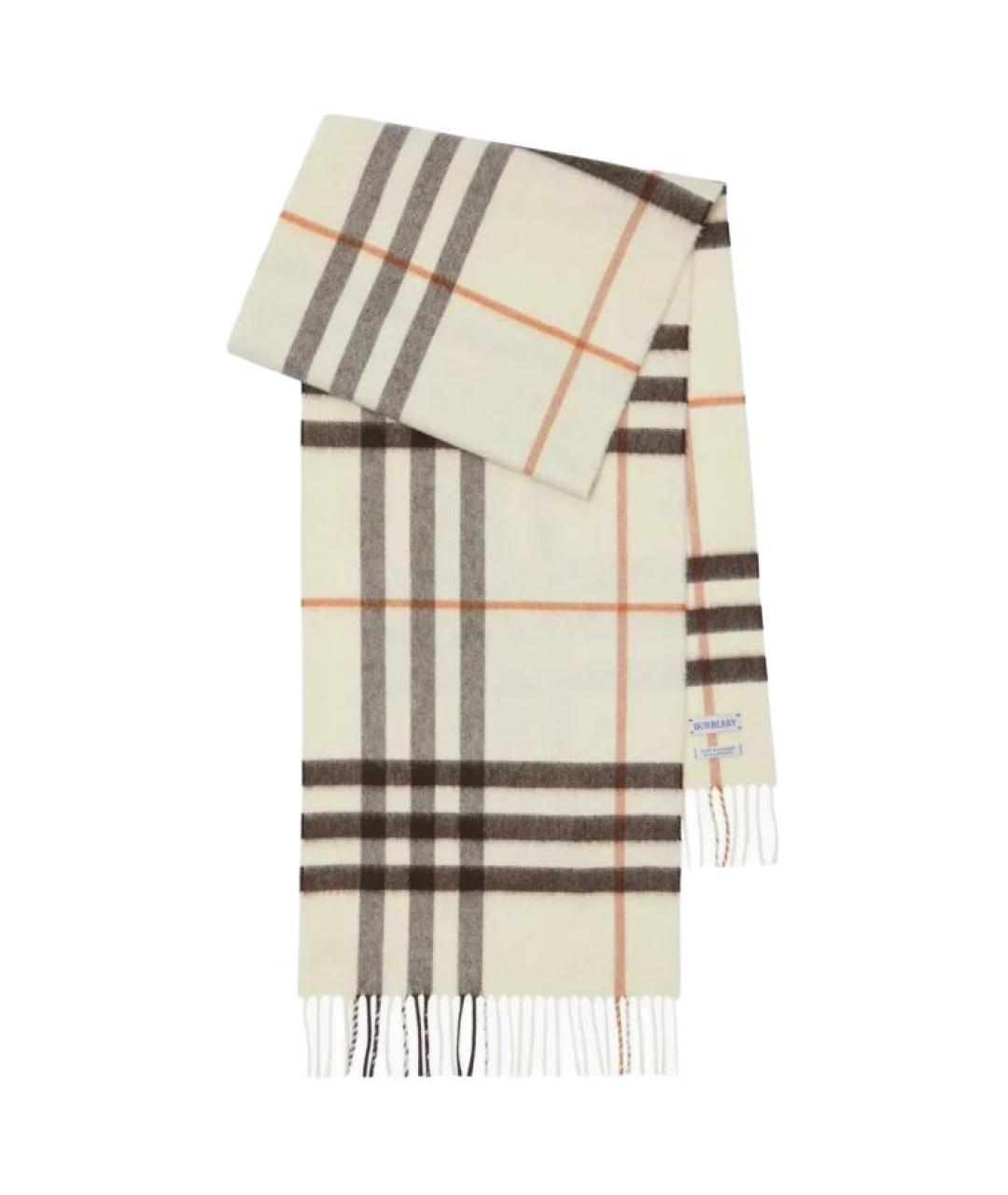 BURBERRY Бежевый кашемировый шарф, фото 3