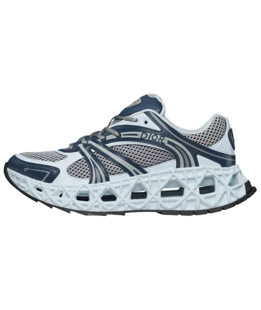 CHRISTIAN DIOR Голубые текстильные низкие кроссовки / кеды, фото 2