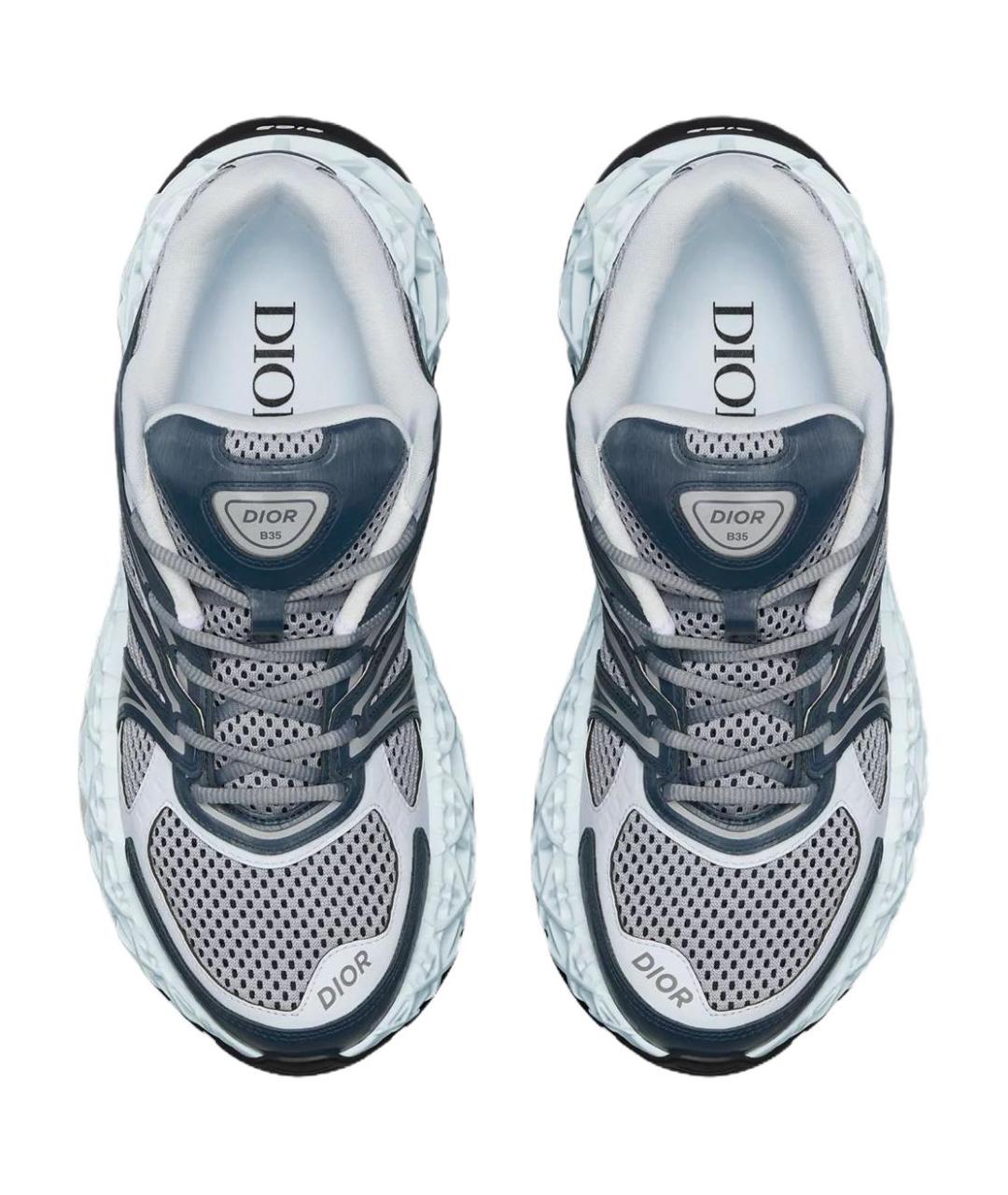 CHRISTIAN DIOR Голубые текстильные низкие кроссовки / кеды, фото 5