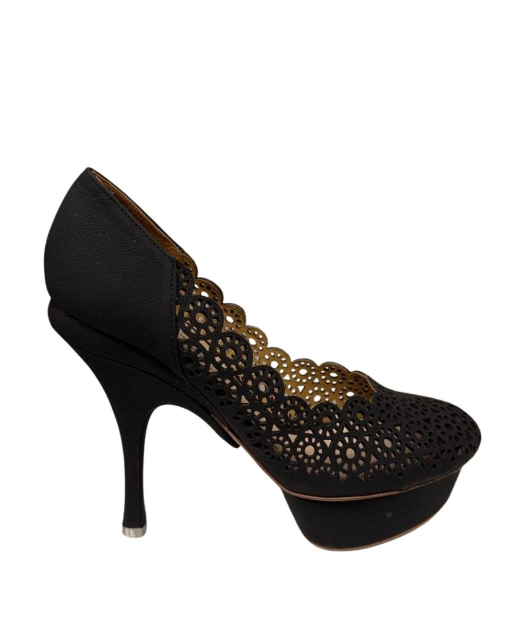 NINA RICCI Черные кожаные туфли, фото 1