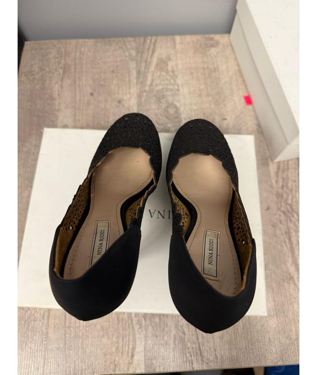 NINA RICCI Черные кожаные туфли, фото 3