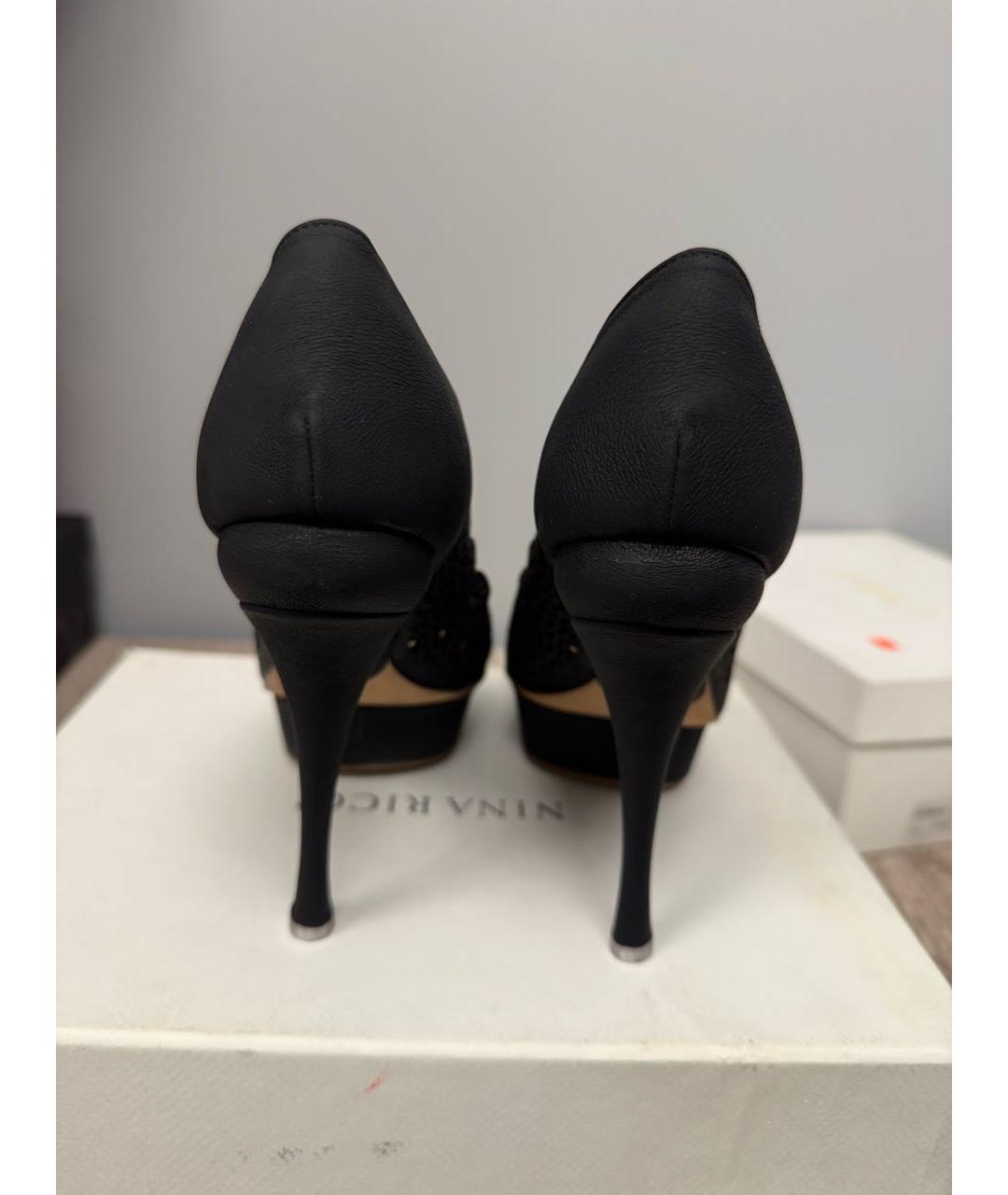 NINA RICCI Черные кожаные туфли, фото 4