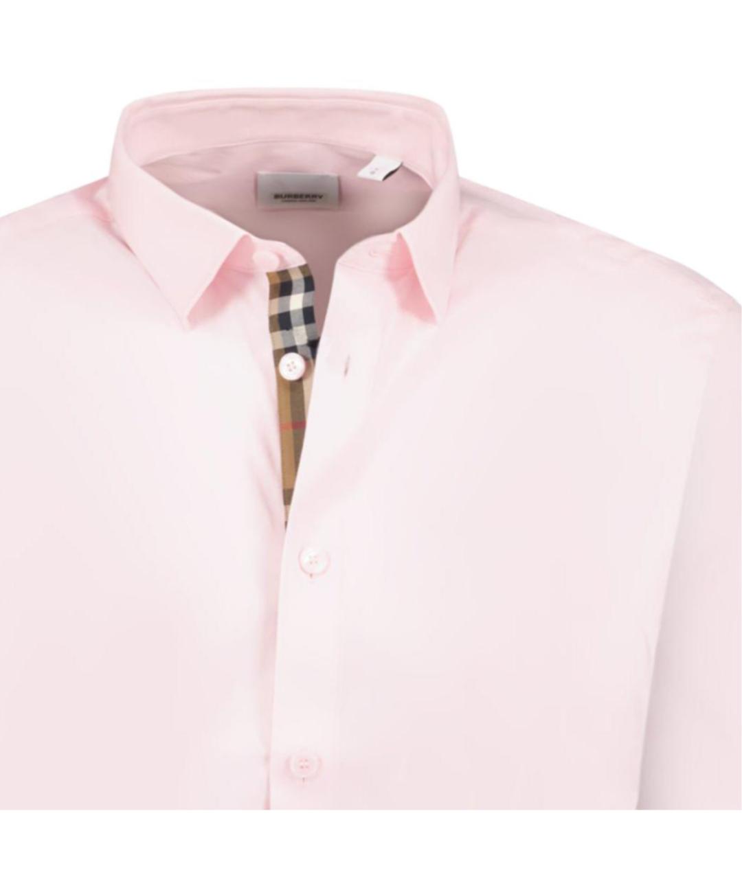 BURBERRY Розовая хлопковая классическая рубашка, фото 4