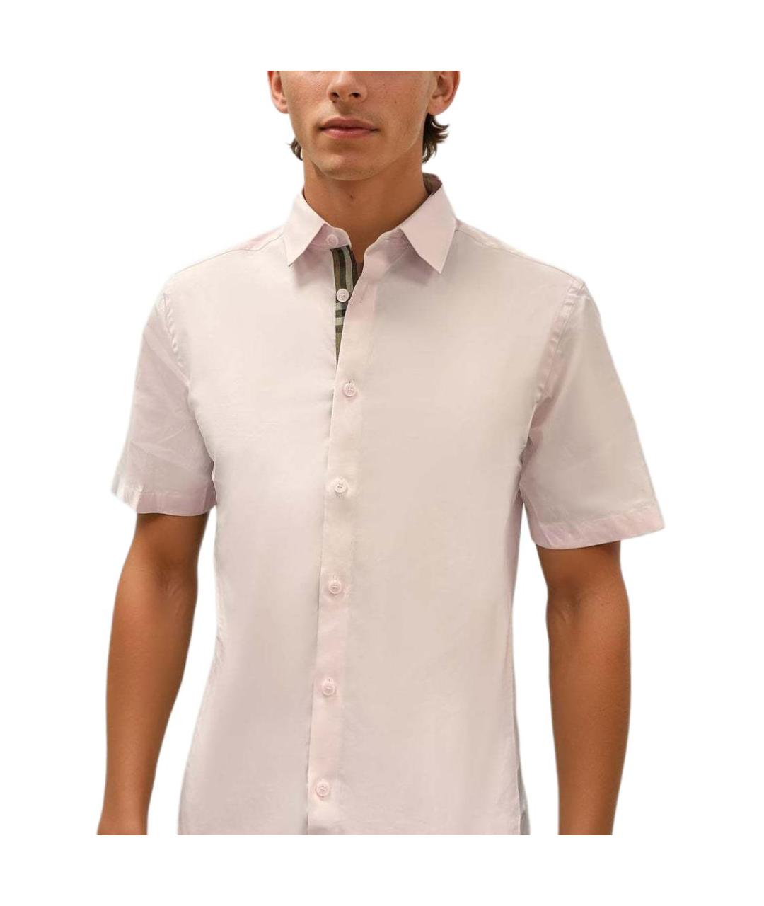 BURBERRY Розовая хлопковая классическая рубашка, фото 3