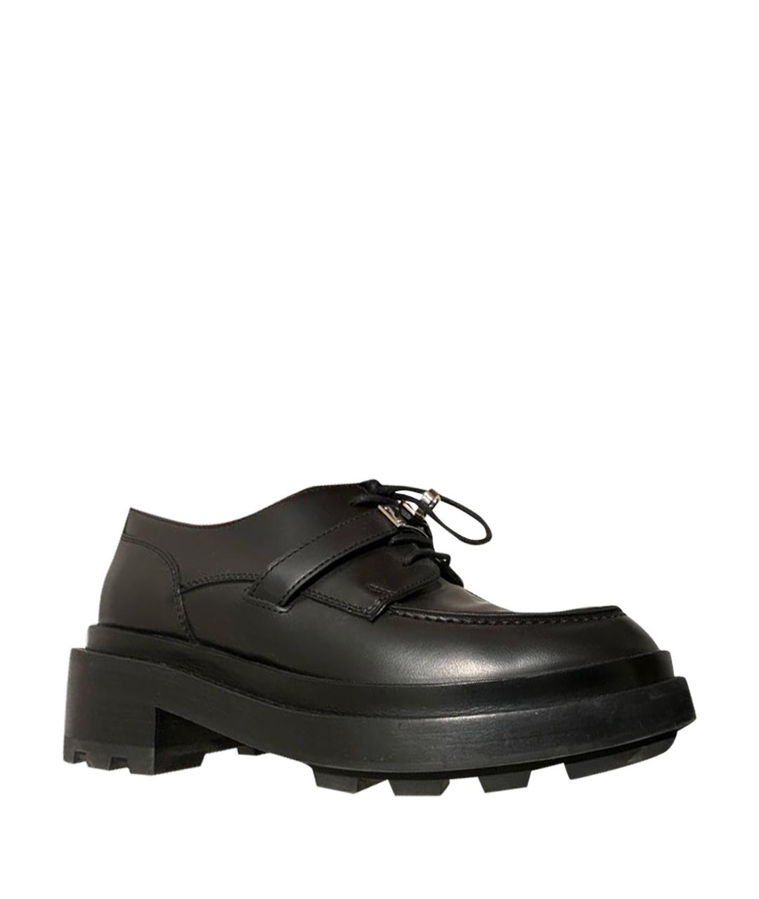 HERMES Черные кожаные лоферы, фото 1