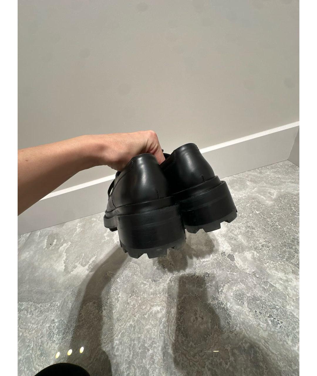 HERMES Черные кожаные лоферы, фото 4